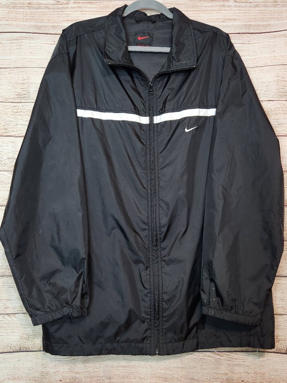 Nike Jacket Windbreaker Men's Size Large Black Logo RN#56323
